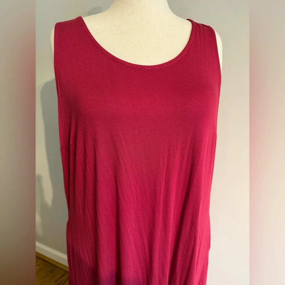 NWT Lane Bryant Red Sleeveless Shirttail Hem Maxi Dress - Plus Size 22/24 - Picture 2 of 14